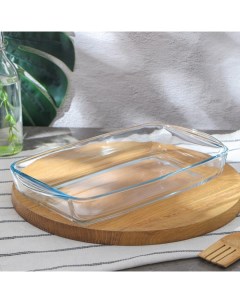 Форма для запекания Borcam, 2 л, прямоугольная, жаропрочное стекло, прозрачная Pasabahce