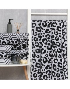 Полотенце махровое Leopard, 70×130 см, 100% хлопок, 420 г/м², чёрное Этель