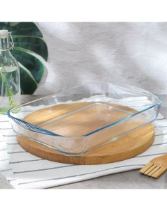 Форма для запекания Borcam, 3.5 л, прямоугольная, жаропрочное стекло, прозрачная Pasabahce