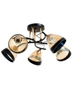 Люстра потолочная «Аделла», 5хЕ27, 40 Вт, чёрно-золотой, 65×65×26 см Bayerlux