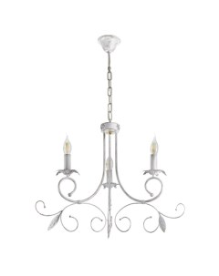 Люстра потолочная «Айрис», 3xE14, 40 Вт, белый с золотой патиной, 66×66×46-105 см Bayerlux