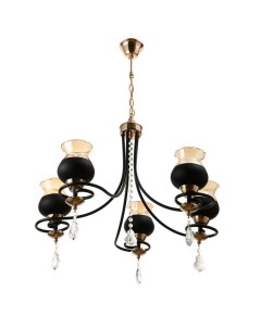 Светильник подвесной «Лира», люстра 5хЕ27, 40 Вт, чёрный, 60×60×85 см Bayerlux
