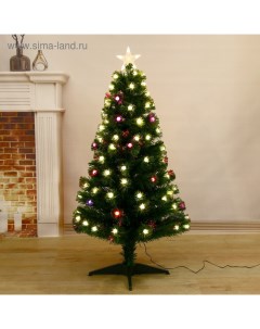 Искусственная ёлка с гирляндой Led «. Огонёк», 120 см, d нижнего яруса 65 см, 124 ПВХ веток отгибаются Зимнее волшебство
