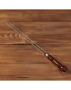 Шампур - спица для овощей с деревянной ручкой «Шар», 58(45) × 2.5(1.5) × 0.3 см Шафран