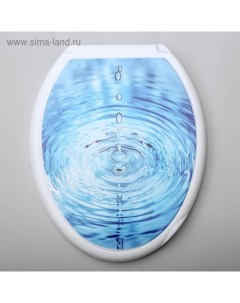 Сиденье для унитаза «Декор. Капли», 44,5×37,5 см, с крышкой, белое Русспласт