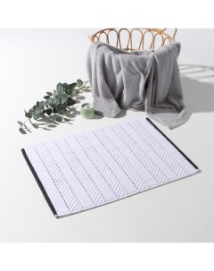 Коврик махровый «» Lines, 50×70 см, хлопок 100%, белая Этель