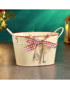 Кашпо «Ведерко Рустад», 14×11×9 см, бежевое Take it easy