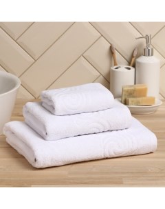 Полотенце махровое «Border» 70×130 см, цвет белый, 100% хлопок, 380 г/м² Lovelife