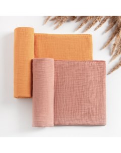 Набор пелёнок муслиновых «Ecopeach», 135×100 см, 2 шт., 100 % хлопок Крошка я