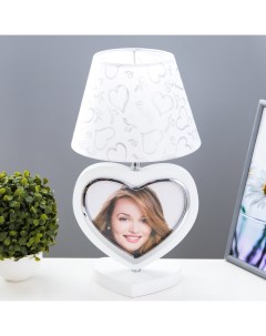 Настольная лампа «Портрет» с фоторамкой E27 40 Вт белый 23×23×42 см Risalux