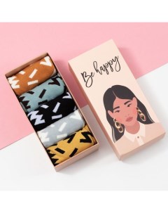 Носки женские Be happy, набор 5 пар, р-р 35-38 Kaftan