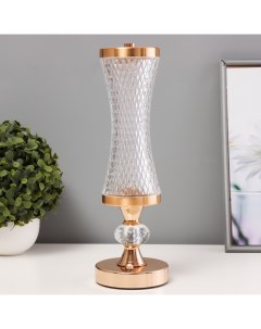 Настольная лампа сенсорная «Билди» LED 3 Вт 3000-6000К USB АКБ диммер золото 9.5×9.5×29.5 см Risalux