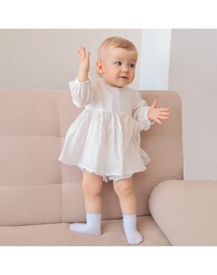 Комплект для девочки (блузка и шорты), рост 62-68 см, белый Minaku