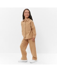 Костюм (рубашка и брюки) детский «Лён», размер 30 (98-104 см), бежевый Kaftan