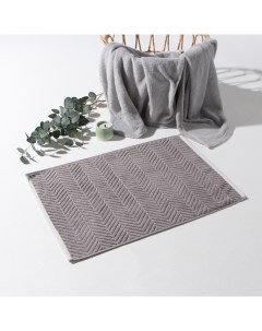 Коврик махровый «» Lines, 50×70 см, хлопок 100%, светло-серый Этель