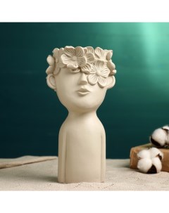 Кашпо - ваза "Мальчик с венком" бежевое, 23*10*12см Take it easy