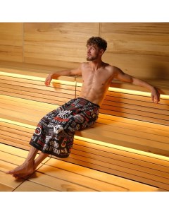 Полотенце для бани «Похвала» мужской килт 80×150 см, 100 % хл, вафельное полотно Этель