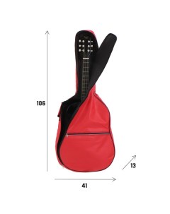 Чехол для гитары, 106×41×13 см, красный Music life