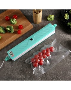 Вакууматор Luazon LPS-02, 15 Вт, 6 пакетов, 25×17 см, 220 В, бирюзовый Luazon home