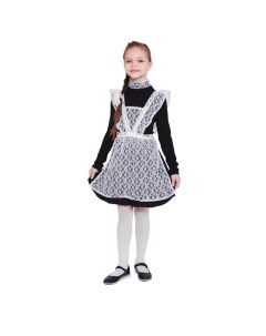 Фартук гипюровый белый на выпускной, с воланами по бретелям, р. 44-52, набор шаров 5 шт. Страна карнавалия