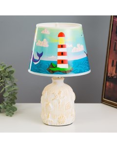 Настольная лампа с абажуром «Морское побережье», Е14, 15 Вт, 20×20×32.5 см Risalux