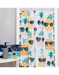 Полотенце "Ананасы" 70х140 см, велюр/махра 340гр/м2, 100% хлопок Lovelife