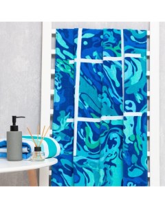 Полотенце "Морские узоры" 70х140 см, велюр/махра 340гр/м2, 100% хлопок Lovelife