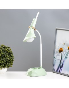 Настольная лампа «Делсер» LED 3 Вт USB АКБ зелёный 14×13×39 см Risalux