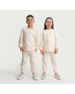 Костюм детский (свитшот, брюки) Basic line, размер 38 (146-152 см), бежевый Kaftan