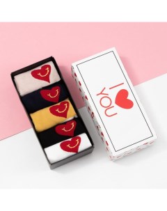 Носки женские I love u, набор 5 пар, р-р 35-38 Kaftan