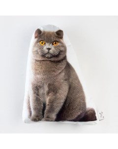 Подушка декоративная «Кот» 33×40 см, велюр, 100% п/э Этель