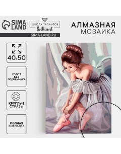 Алмазная мозаика с полным заполнением на холсте «Балерина», 40×50 см Школа талантов