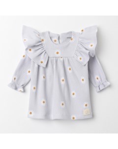 Платье для девочки с «. Ромашка», рост 74-80 см, серое Крошка я