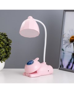 Настольная лампа «Робот» LED 5 Вт USB АКБ розовый 11.8×7.8×31 см Risalux