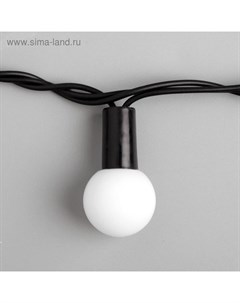 Гирлянда «Нить» 10 м с насадками «Шарики 2.5 см», IP44, тёмная нить, 100 LED, свечение бело-синее, мигание, 220 В Luazon lighting