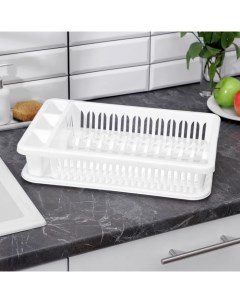 Сушилка для посуды, 42.5×27.5×9.5 см, пластик, белый Idea