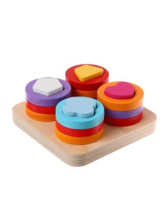 Детская развивающая игра «Пирамидка», 11.8×11.8×4.5 см Лесная мастерская