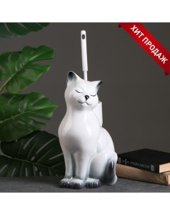 Подставка под ёрш «Кошка» с ёршиком, 20×18×37 см Хорошие сувениры