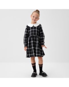 Платье детское «Клетка», размер 34 (122-128 см), чёрное Kaftan