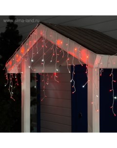 Гирлянда «Бахрома» 3 × 0.6 м, IP44, УМС, белая нить, 160 LED, свечение красное, мерцание белым, 220 В Luazon lighting