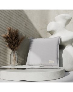 Подушка, 45×45+1 см, светло-серая, 100% хлопок Этель