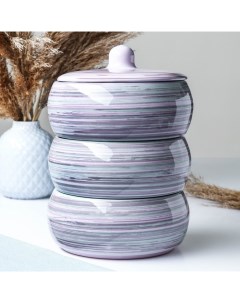 Набор для холодца «Лаванда», 900 мл, 16.5×23 см, сиреневый Борисовская керамика