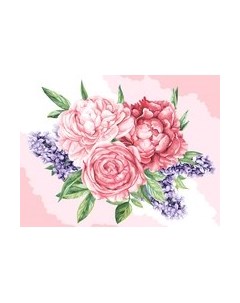 Картина по номерам Три совы Розы и сирень / КК_53786