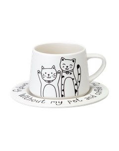 Чашка с блюдцем Lefard Коты 756-474