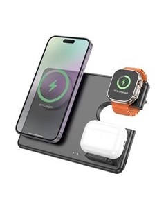 Зарядное устройство беспроводное Hoco CQ1 Fast 3в1