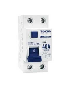 Устройство защитного отключения 2П (1P+N) 40А 100мА AC 6кА / TKE-PZ60-RCDM-2-40-100-AC Tokov electric