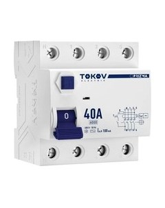 Устройство защитного отключения 4П (3P+N) 40А 100мА AC 6кА / TKE-PZ60-RCDM-4-40-100-AC Tokov electric
