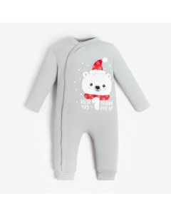 Комбинезон «Мой первый НГ», рост 68-74 см, серый Крошка я