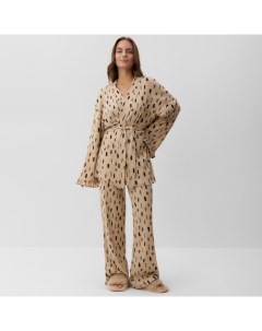 Пижама новогодняя женская (рубашка, брюки) «Елки», размер 52-54 Kaftan