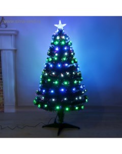 Искусственная ёлка с гирляндой Led «. Свечение», 120 см, d нижнего яруса 65 см, 125 ПВХ веток отгибаются Зимнее волшебство